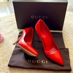 Gucci Heel Malaga Kid Red Oxidation Size 7.5